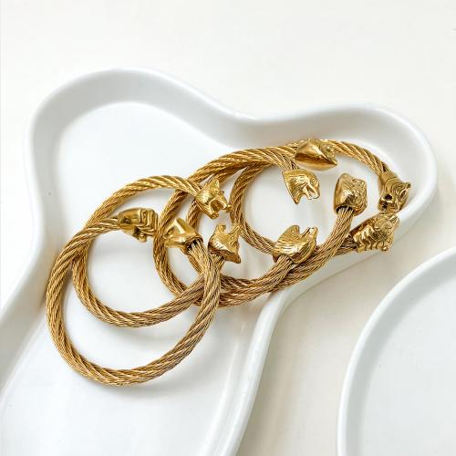 Bracelet en acier inoxydable, Acier inoxydable 304, Plaqué d'or, bijoux de mode & unisexe & styles différents pour le choix, Vendu par PC