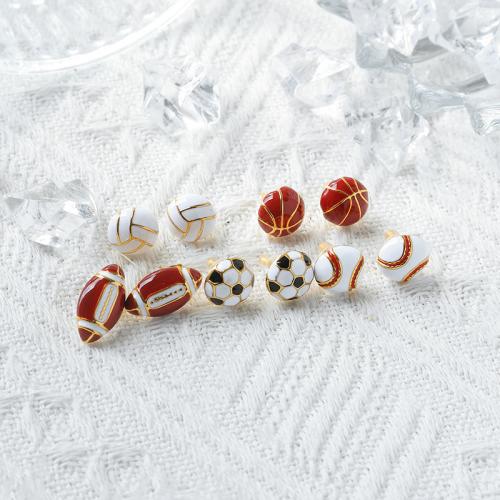 Серьги из нержавеющей стали, Нержавеющая сталь 304, плакирован золотом, разные стили для выбора & Женский & эмаль, продается Пара