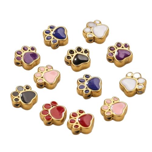 Stainless Steel Beads, 304 Stainless Steel, Claw, gold color plated, DIY & enamel 