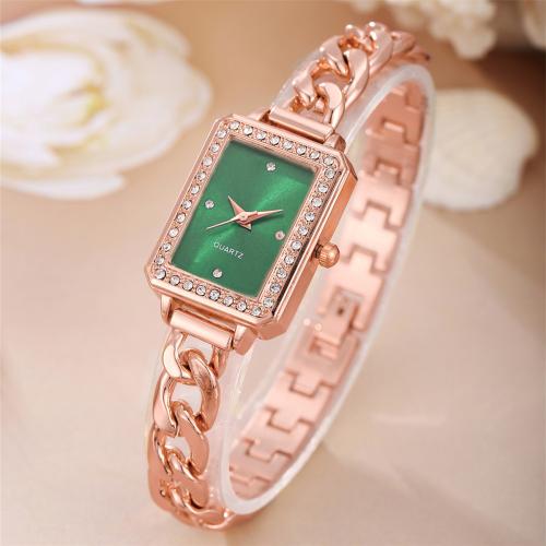 Mode Montre-bracelet, Alliage, avec verre & Acier inoxydable 304, Placage, bijoux de mode & pour femme & avec strass, plus de couleurs à choisir .5 cm, Vendu par PC