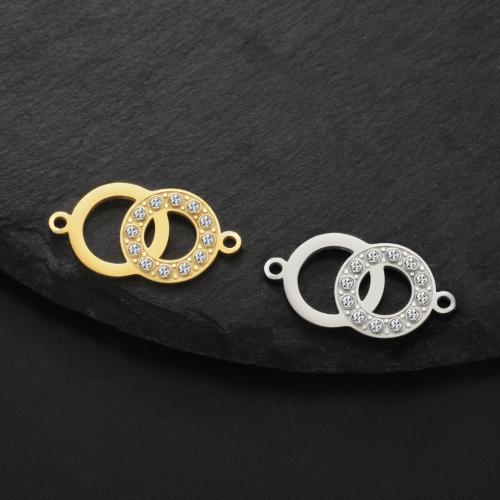 Connecteur de charme en acier inoxydable, Acier inoxydable 304, Placage, DIY & avec strass, plus de couleurs à choisir Vendu par sac