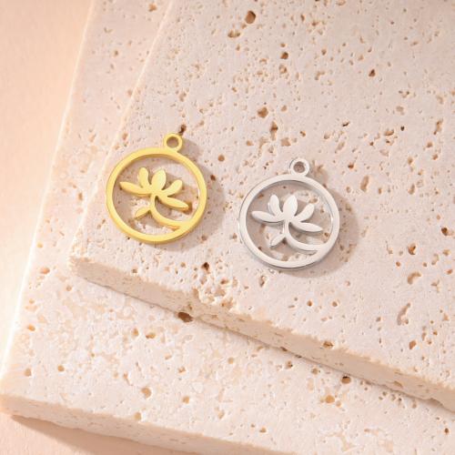 Stainless Steel Flower Pendant, 304 Stainless Steel, plated, DIY & hollow 