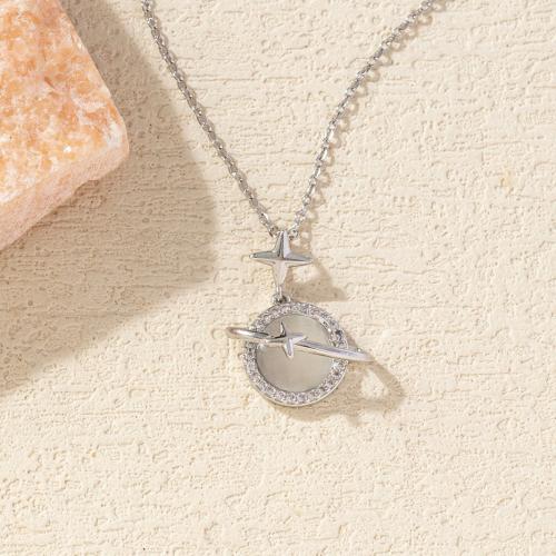 キュービックジルコンマイクロパヴェブラスネックレス, 銅, とともに 猫の目の石, メッキ, ファッションジュエリー & マイクロパヴェジルコニア & 女性用, 無色, 売り手 パソコン