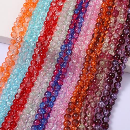 Crackle Glass Beads, Round, DIY 10mm, Approx 