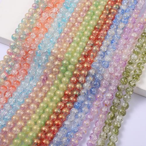 Crackle Glass Beads, Round, DIY 10mm, Approx 