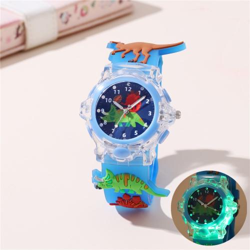 Fashion Children Watch, Plastic, with 304 Stainless Steel, plated, fashion jewelry & for children & luminated [