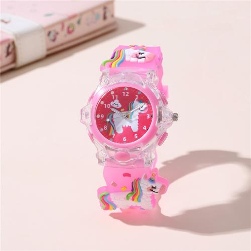 子供向けの腕時計ブレスレット, プラスチック, とともに 304ステンレススチール, メッキ, ファッションジュエリー & 子供のための & ルミナス, 無色, 売り手 パソコン