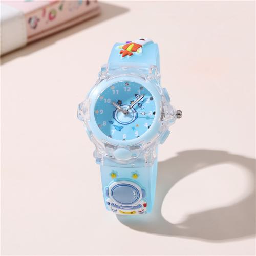 子供向けの腕時計ブレスレット, プラスチック, とともに 304ステンレススチール, メッキ, ファッションジュエリー & 子供のための & ルミナス, 無色, 売り手 パソコン