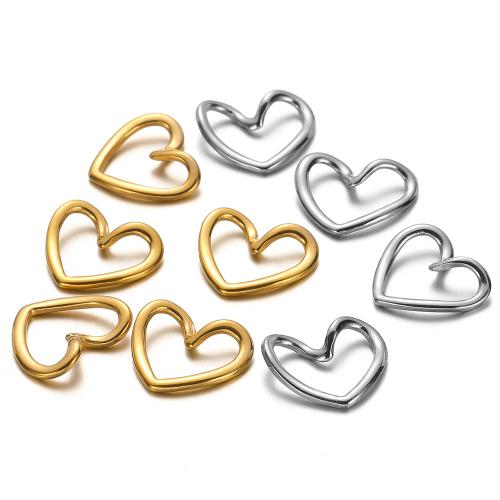 Colgantes del corazón de acero inoxidable, acero inoxidable 304, chapado en color dorado, Bricolaje, más colores para la opción, 5PCs/Bolsa, Vendido por Bolsa