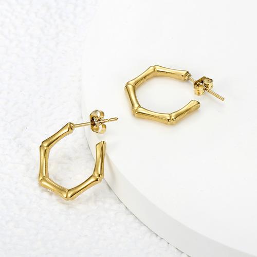 Серьги из нержавеющей стали, Нержавеющая сталь 304, Другое покрытие, ювелирные изделия моды & Женский, Золотой, продается Пара