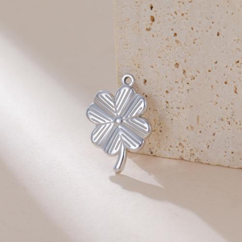 Stainless Steel Clover Pendant, 304 Stainless Steel, Four Leaf Clover, plated, DIY 