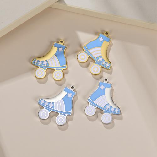 Emaille Edelstahl Anhänger, 304 Edelstahl, Schuhe, plattiert, DIY, keine, 20x17mm, 10PCs/Tasche, verkauft von Tasche