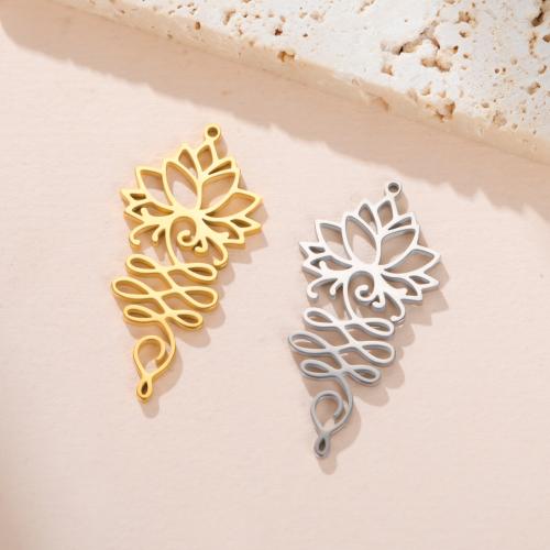 Stainless Steel Flower Pendant, 304 Stainless Steel, plated, DIY 