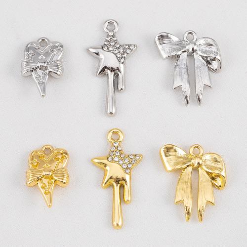 Zink Legierung Strass Anhänger, Zinklegierung, plattiert, DIY & mit Strass, keine, 10PCs/Tasche, verkauft von Tasche