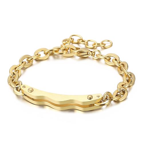 Bracelets en acier inoxydable, Acier inoxydable 304, Placage, bijoux de mode, plus de couleurs à choisir, Vendu par PC