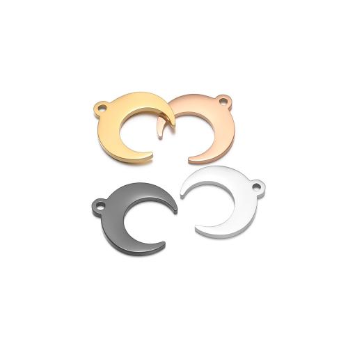 Stainless Steel Pendants, 304 Stainless Steel, Moon, plated, DIY 