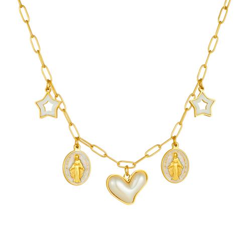 ステンレス鋼のジュエリーネックレス, 304ステンレススチール, とともに アクリル, ゴールドメッキ, ファッションジュエリー & 女性用 & エナメル, 売り手 パソコン