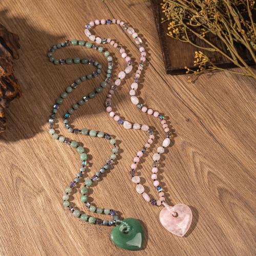 Драгоценный камень Ожерелья, Полудрагоценный камень, с Кристаллы, ювелирные изделия моды & различные материалы для выбора & Мужская, продается PC