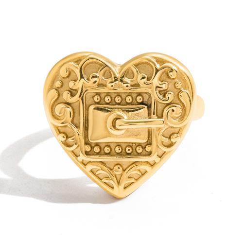 Bague en acier inoxydable, Acier inoxydable 304, Placage, bijoux de mode & styles différents pour le choix & pour femme, doré, Vendu par PC