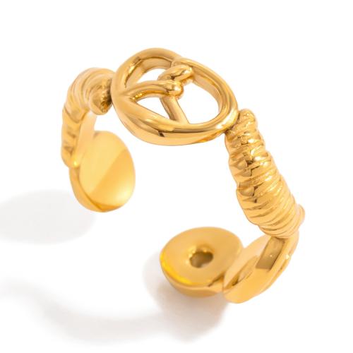 Bague en acier inoxydable, Acier inoxydable 304, Plaqué or 18K, styles différents pour le choix & pour femme & creux, Vendu par PC