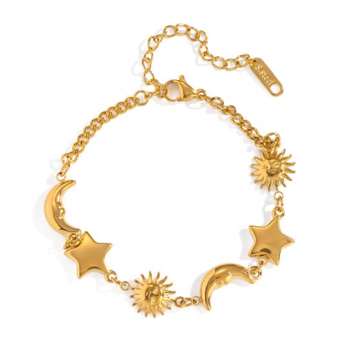 Bracelets en acier inoxydable, Acier inoxydable 304, Placage, bijoux de mode & pour femme, doré, Vendu par PC