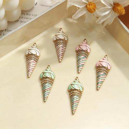 Emaille Edelstahl Anhänger, 304 Edelstahl, Eiscreme, plattiert, DIY, keine, 12x17mm, 3PCs/Tasche, verkauft von Tasche