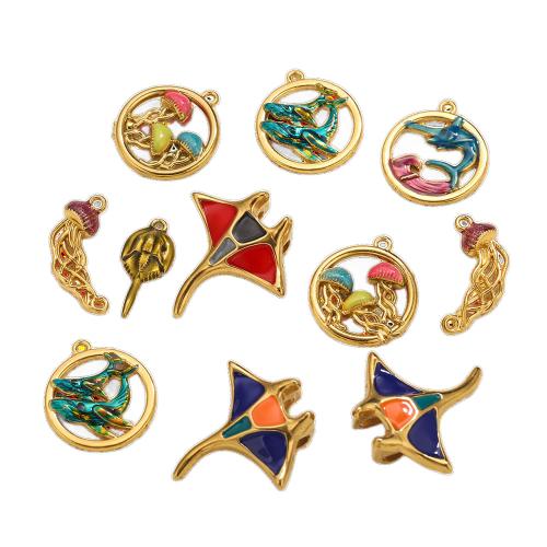 Emaille Edelstahl Anhänger, 304 Edelstahl, plattiert, DIY, keine, 3PCs/Tasche, verkauft von Tasche