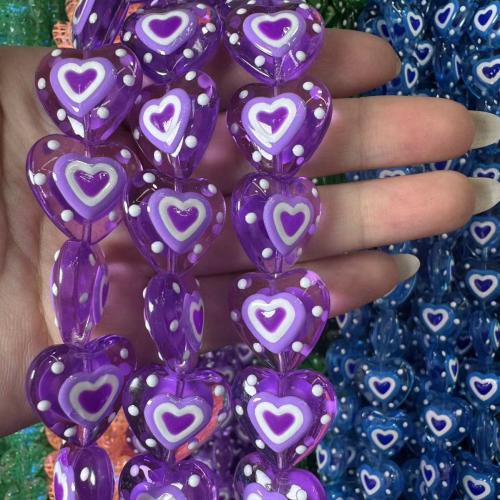 Perles murano faites à la main , chalumeau, coeur, DIY & émail, plus de couleurs à choisir, 20mm Vendu par sac