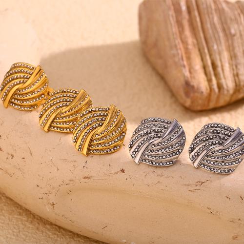 Bijoux strass en acier inoxydable Set, Acier inoxydable 304, Placage, styles différents pour le choix & pour femme & avec strass, Vendu par PC