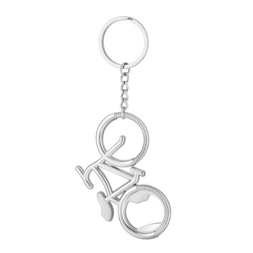 Zinc Alloy Key Chain Jewelry, Bike, multifunctional & DIY, silver color 