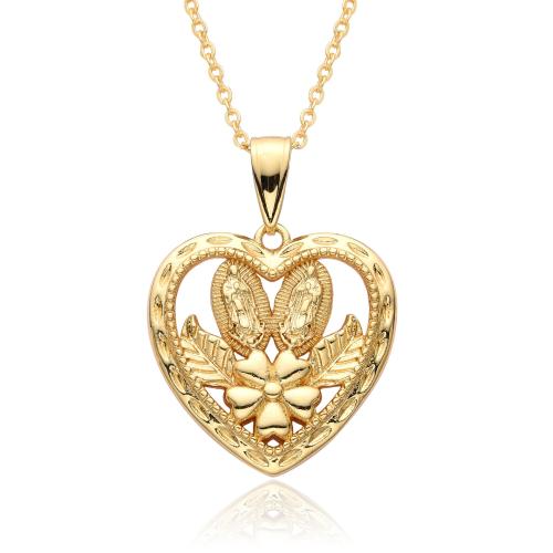 Handgemachte Messinghalskette, Messing, plattiert, Modeschmuck & Micro pave Zirkonia, goldfarben, Länge:45 cm, verkauft von PC