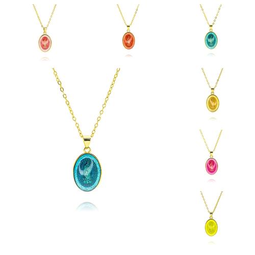 Handgemachte Messinghalskette, Messing, plattiert, Modeschmuck, goldfarben, Länge:45 cm, verkauft von PC