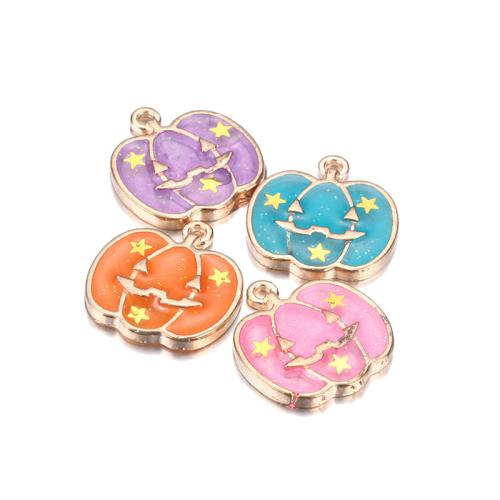 Pendant Halloween Fashion, alliage de zinc, Citrouille, Placage, Halloween Design & DIY & émail, plus de couleurs à choisir Vendu par sac