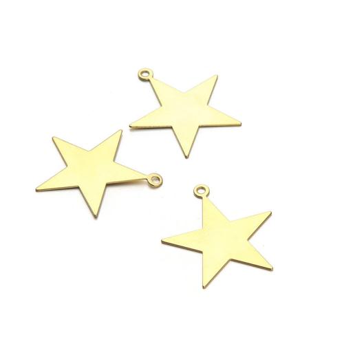 Bijoux pendentifs en laiton, étoile, Placage, DIY, doré Vendu par sac