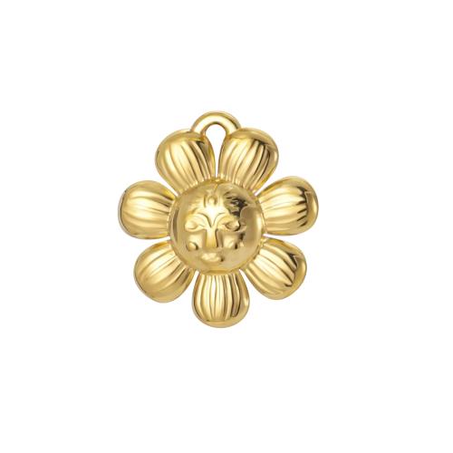 Stainless Steel Flower Pendant, 304 Stainless Steel, plated, DIY 