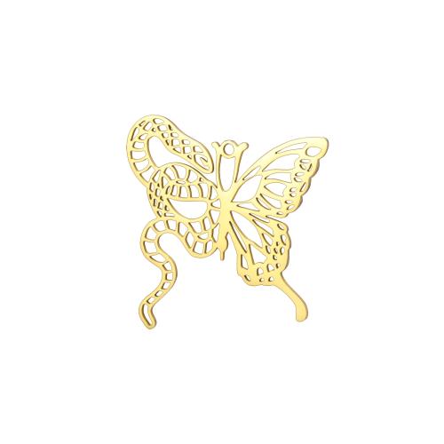Pendentifs d'animaux en acier inoxydable , Acier inoxydable 304, papillon, Placage, DIY & creux, plus de couleurs à choisir Vendu par PC