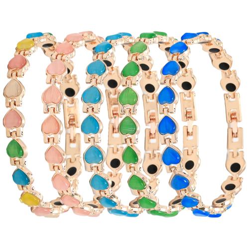 Acrylic Zinc Alloy Bangle, with Acrylic, Heart, plated, fashion jewelry & for woman Approx 9.4 Inch 