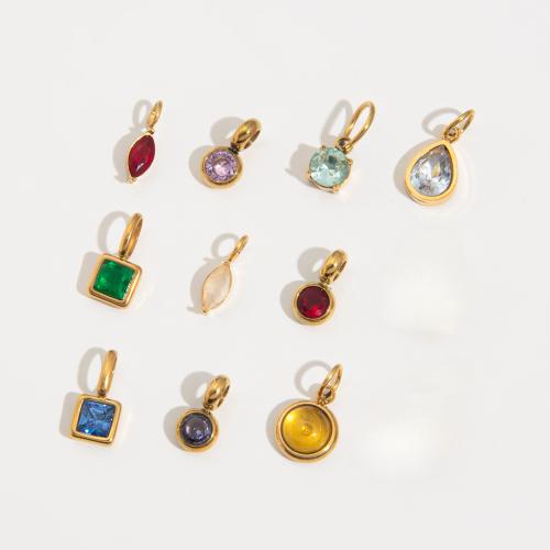 Pendentifs en acier inoxydable strass, Acier inoxydable 304, Placage de couleur d'or, DIY & avec strass, plus de couleurs à choisir Vendu par PC