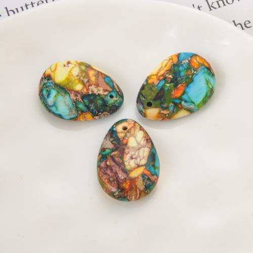 Impression Jasper Pendants, Teardrop, DIY, mixed colors 