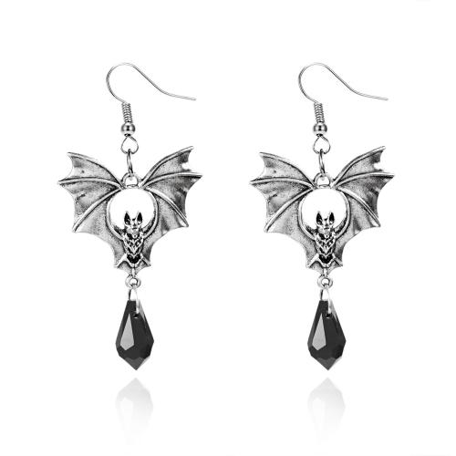 Crystal Drop Earring, Zinc Alloy, with Crystal, plated, Halloween Design & for woman & hollow 
