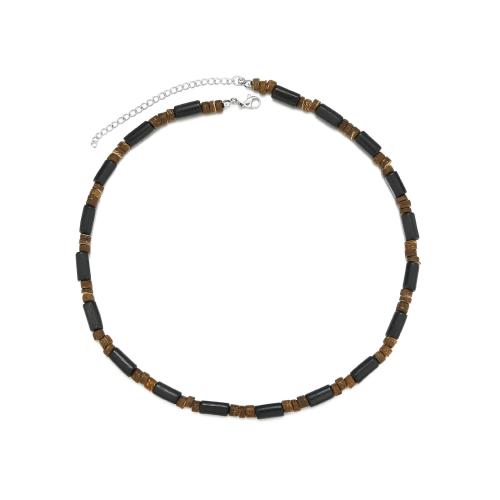 Wood Necklace, with Zinc Alloy, handmade, fashion jewelry & for man 