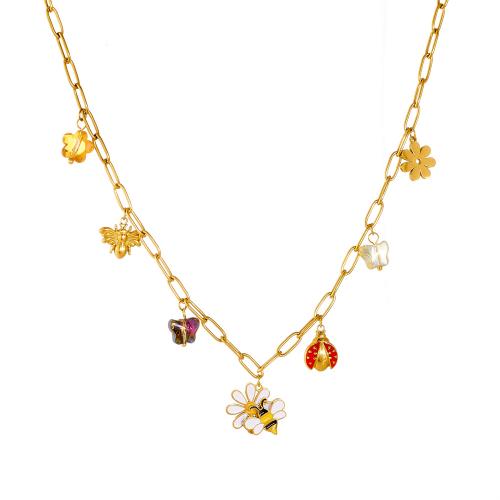 Ensembles de bijoux en acier inoxydable émaillé, Acier inoxydable 304, avec Acrylique, Placage de couleur d'or, styles différents pour le choix & pour femme, Vendu par PC