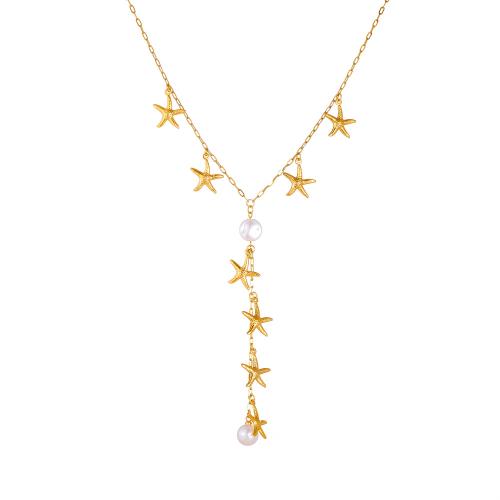 ステンレス鋼のジュエリーネックレス, 304ステンレススチール, とともに プラスチック製パール, ゴールドメッキ, ファッションジュエリー & 女性用, 売り手 パソコン