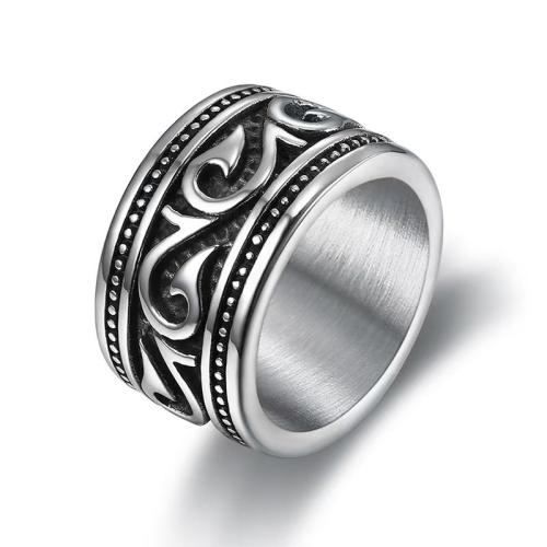 Bague en acier inoxydable, Acier inoxydable 304, Finition antique, bijoux de mode & normes différentes pour le choix & pour homme, couleur originale, Vendu par PC