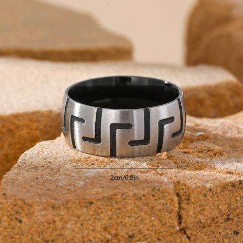 Bague en acier inoxydable, Acier inoxydable 304, Placage, bijoux de mode & normes différentes pour le choix & pour homme, noire, Vendu par PC