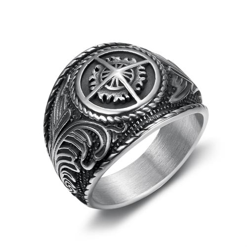 Bague en acier inoxydable, Acier inoxydable 304, poli, bijoux de mode & normes différentes pour le choix & pour homme, couleur originale, Vendu par PC