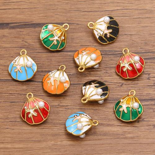 Colgantes de esmalte de la aleación del cinc, aleación de zinc, con Perlas plásticas, Nácar, chapado, Bricolaje, más colores para la opción, 100PCs/Bolsa, Vendido por Bolsa