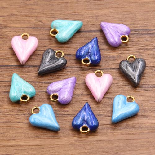 Enamel Stainless Steel Pendant, 304 Stainless Steel, Heart, plated, DIY 