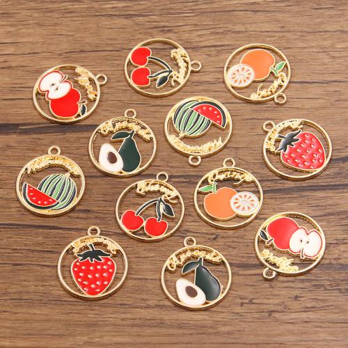 Colgantes de esmalte de la aleación del cinc, aleación de zinc, Fruta, chapado, Bricolaje, más colores para la opción, 21x25mm, 100PCs/Bolsa, Vendido por Bolsa