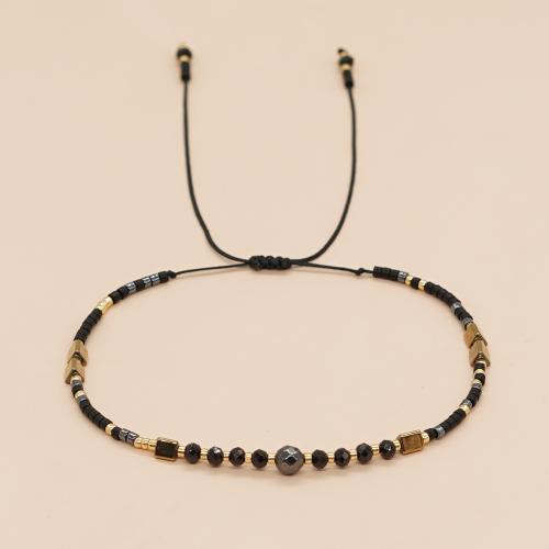 Seedbead Armband, mit Wachsschnur & Edelstein & Zinklegierung, handgemacht, Bohemian-Stil & für Frau, keine, Länge:ca. 11 ZollInch, verkauft von PC